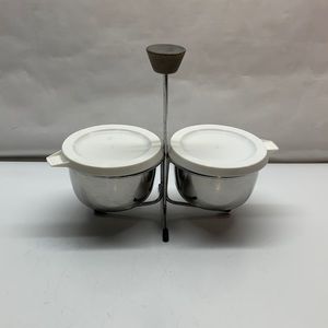 Vintage Foley Stainless steel condiment relish jam jelly holder